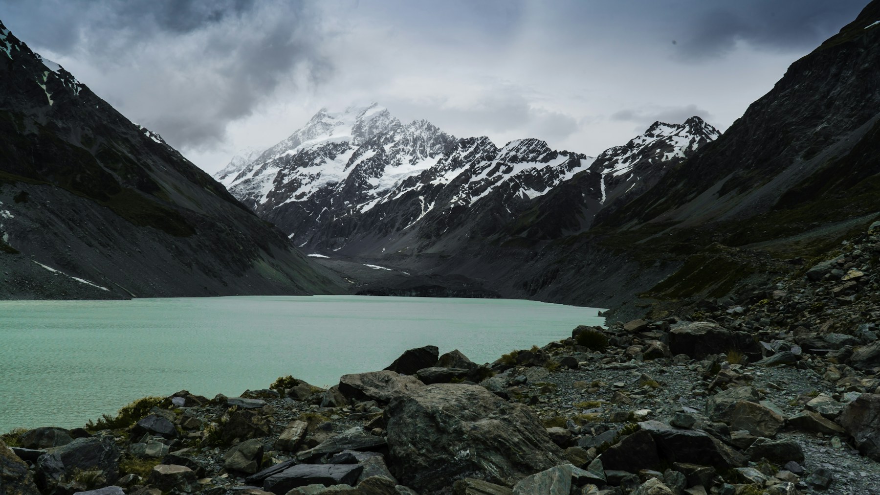 A mountain lake and alpine landscape